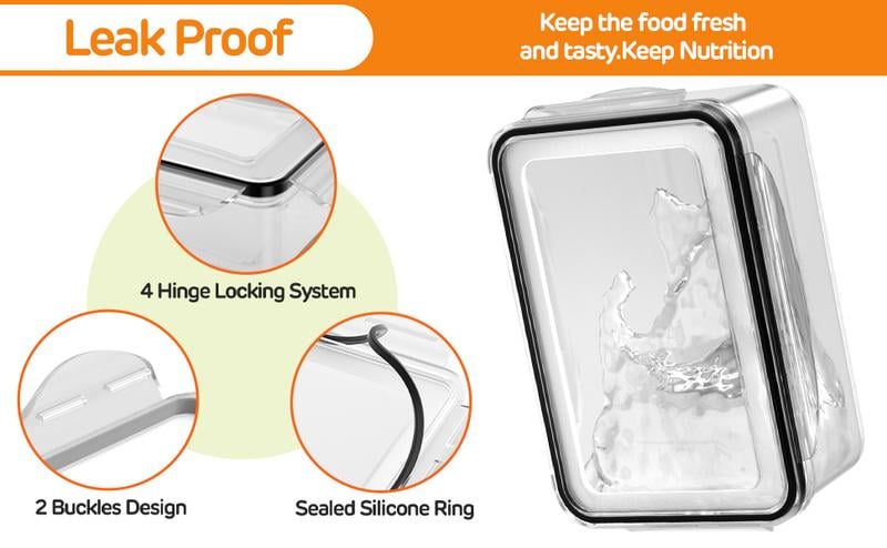 💖🔥Household transparent plastic food storage box-Including drain basket💧