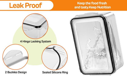 💖🔥Household transparent plastic food storage box-Including drain basket💧