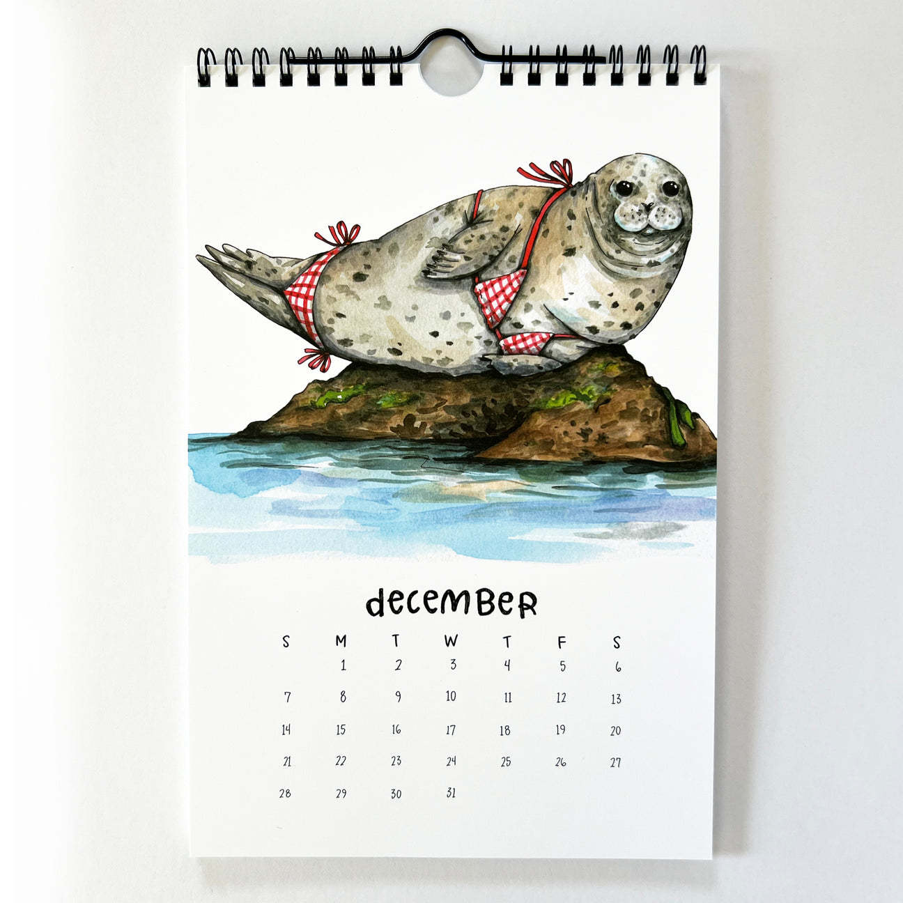 👙2025 Swimsuit Animals Watercolor Wall Calendar