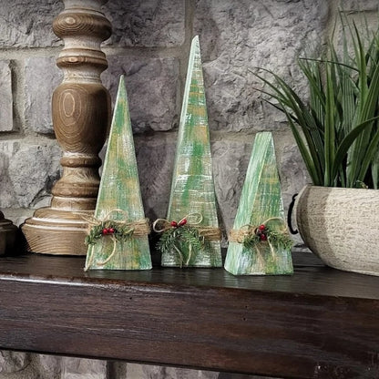 Wooden Christmas Tree (Set Of 3)