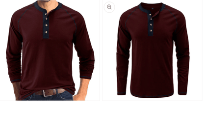 Soft Cotton Fabric Henley Collar T-Shirt