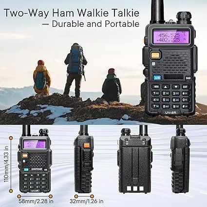 💥UV-5R Ham Radios Long Range—8W Dual Band Rechargeable Walkie Talkie Portable Two