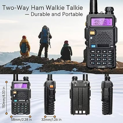 💥UV-5R Ham Radios Long Range—8W Dual Band Rechargeable Walkie Talkie Portable Two