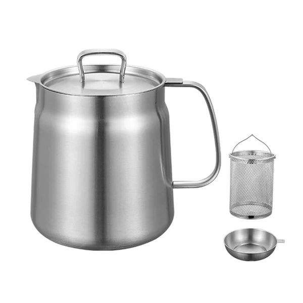 👨‍🍳2-in-1 304 Stainless Steel Multifunctional Oil Strainer Pot