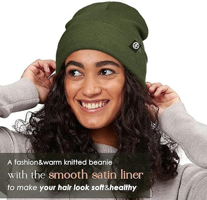 🎊Cyber Monday Deal!🎉Satin Lined Knit Beanie Hat