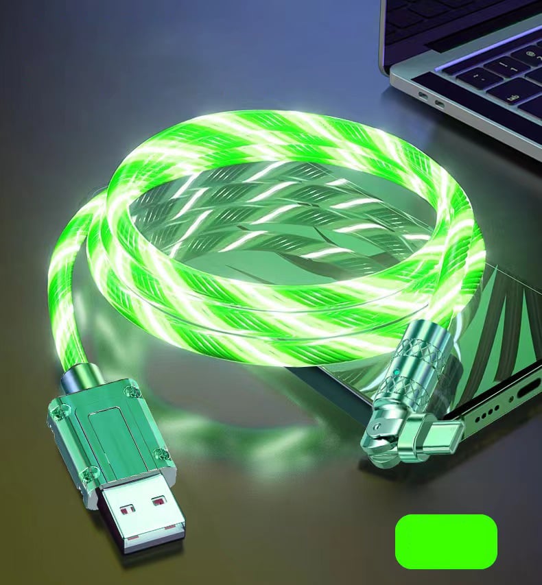 📱LAST DAY 40% OFF⚡180° rotating fast charging cable with light