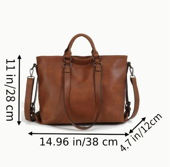 Stylish Women's Leather Shoulder Tote – Work & Daily Use-Free Shipping
