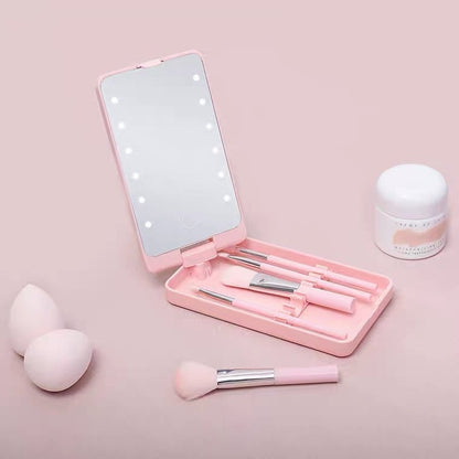 💖Travel Makeup Brush Set with LED light