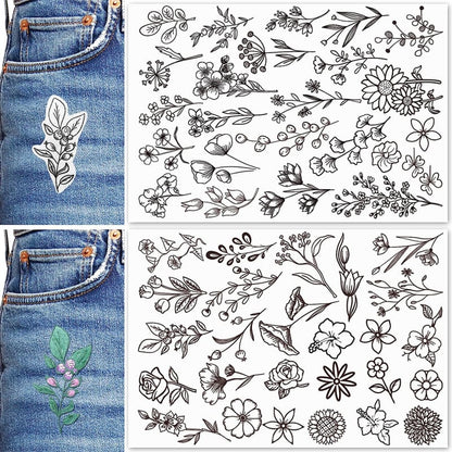 Water Soluble Flower Patterns for Embroidery