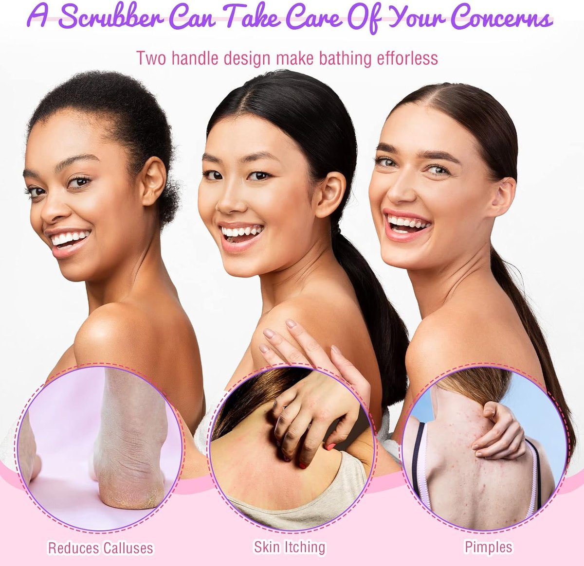 🔥Extended Exfoliating Back Scrubber with Handles