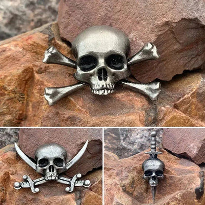 Retro Gothic Skull Brooch