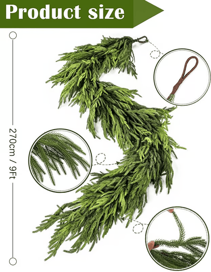🔥Last 4 hours 57% OFF -🌲Natural Christmas Greenery - Real Touch Norfolk Pine Garland