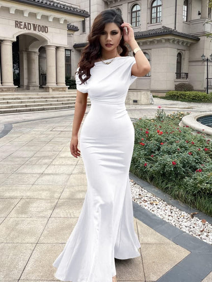 2025 WOMEN'S ELEGANT SLEEVELESS OFF SHOULDER BODYCON LONG FORMAL PARTY EVENING DRESS