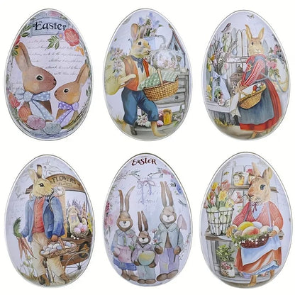 Vintage Easter Egg Tin Boxes – Set of 6