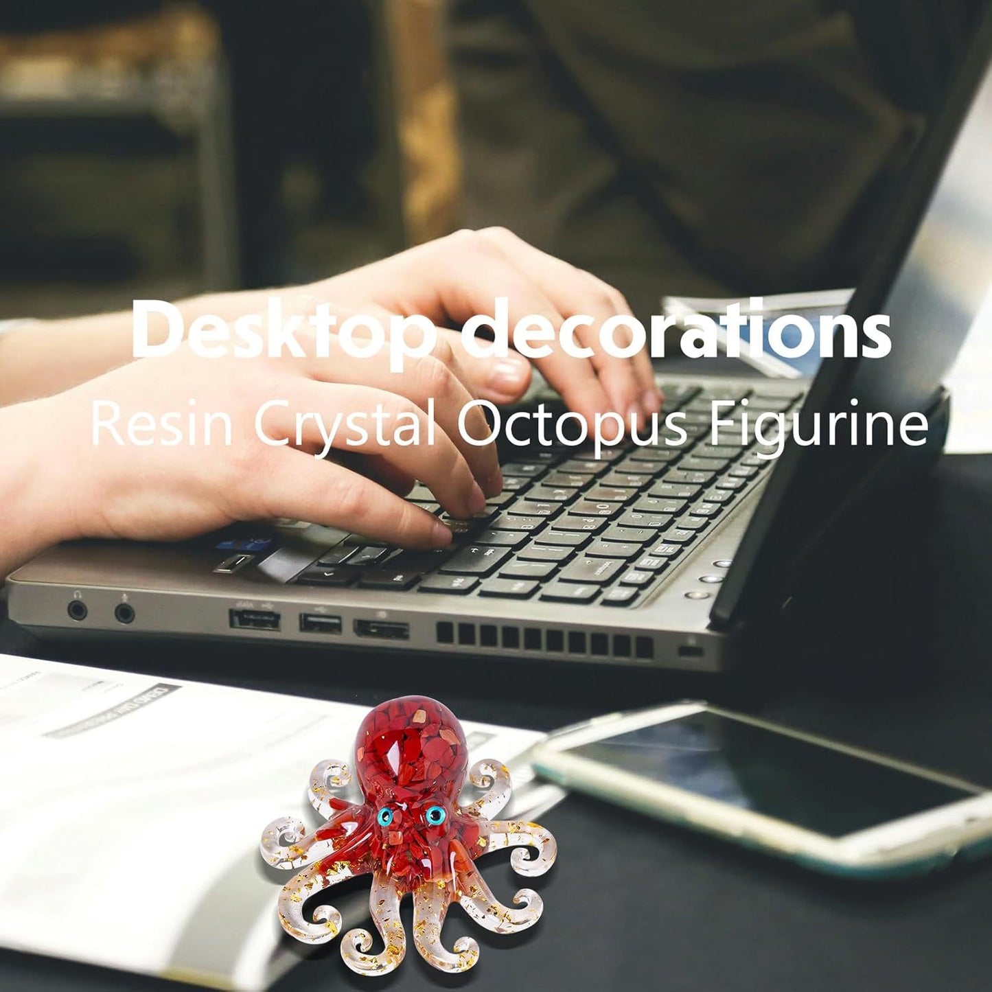 🔮Natural Crystal Gravel Octopus Decor🐙