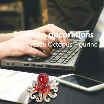 🔮Natural Crystal Gravel Octopus Decor🐙
