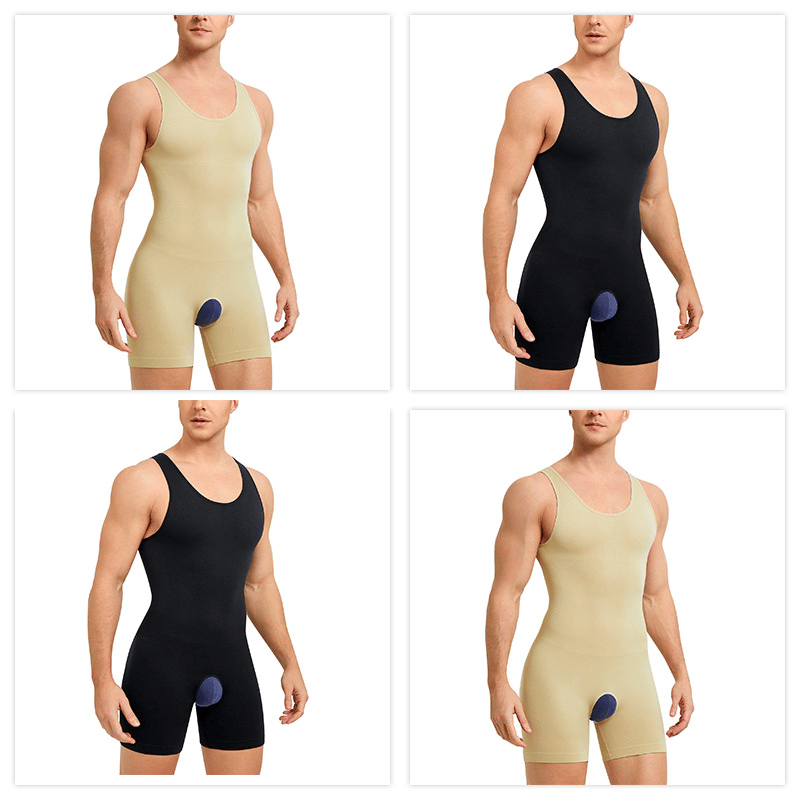 Men's Solid Scoop Neck Shapewear🏋️‍♂️