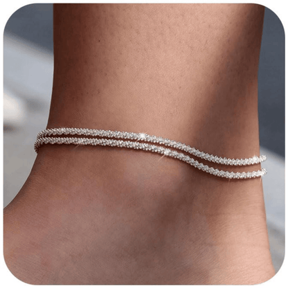 🥰TEWIKY Dainty Layered Waterproof Anklet For
