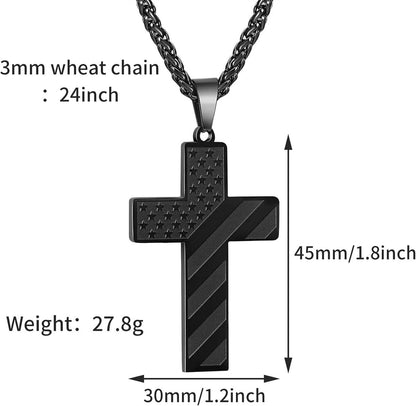 ✝️✨49%OFF- 🎁IronPride Cross American Flag Cross Necklace