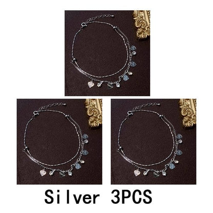 💖Summer Hot Sale🌹Double Layer Heart Anklet