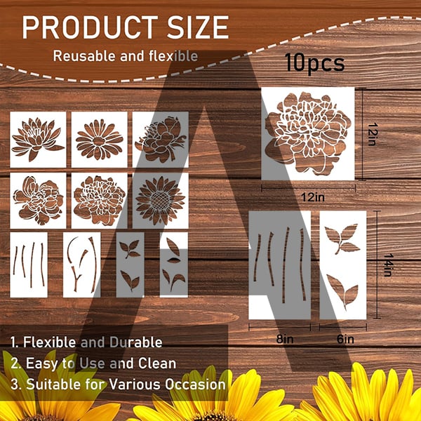 Sunflower🔥 Garden Fence Large Flower Stencils🌻DIY Decoration