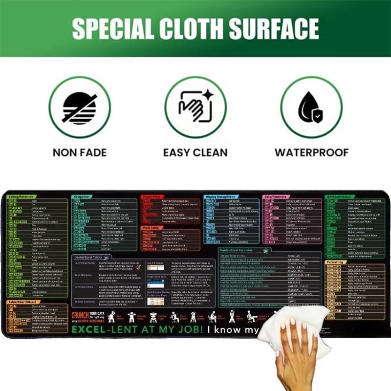 🔥LAST DAY SALE 49%-Excel Cheat Sheet Desk Mat