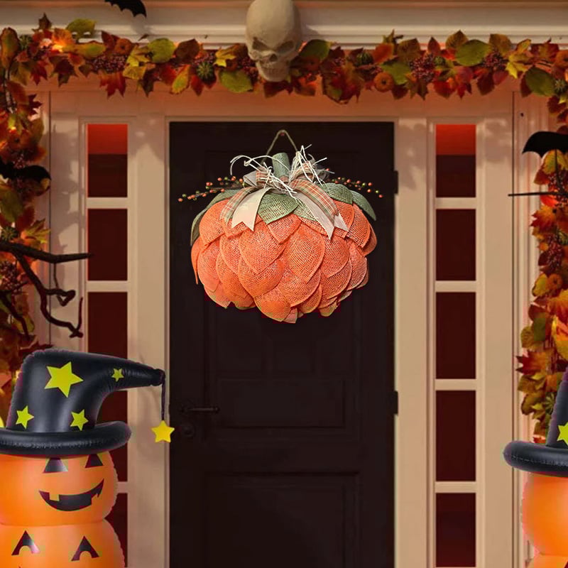 🔥Fall Hot Sale 49%OFF🎃Handmade Halloween Pumpkin Wreath For Front Door