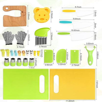Montessori kitchen tools cookware baking toys for toddler kids, toddler safety knife set.