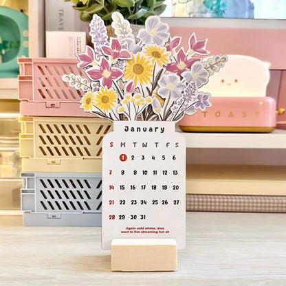 🌷Best Christmas Gift🎁--2025 Bloomy Flowers Desk Calendar📅