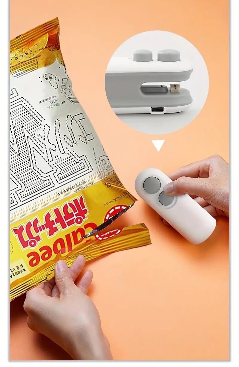 Small 2-in-1 Rechargeable Magnetic Snack Sealer Household Mini Sealing Machine