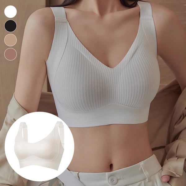 🔥Spring Hot Sale 49% OFF- Women's Ribbed Push Up Adjustable Wireless Bra