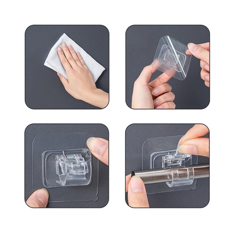 🔥 Nail-Free Adjustable Curtain Rod Holders(Set of 2)