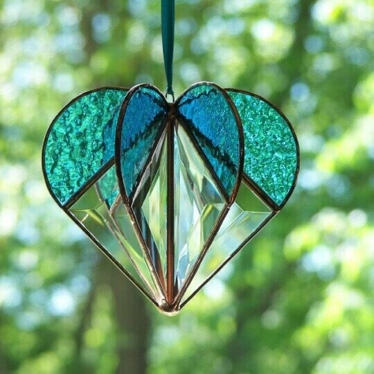 🔥Last Day Promotion 49% OFF🔥-Stained Heart-shaped Suncatcher-The Best Gift🌈