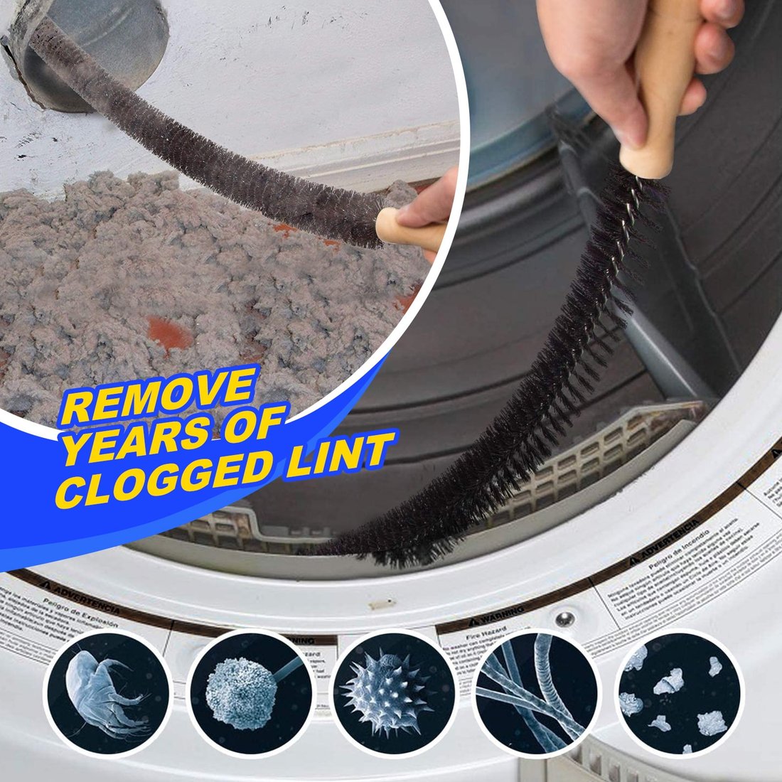 💥LAST DAY SALE 49% OFF-Dryer Vent Cleaner Kit Dryer Lint Vacuum Attachment with Stretch Universal Connector