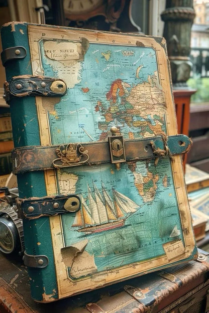 Retro nautical style notebook