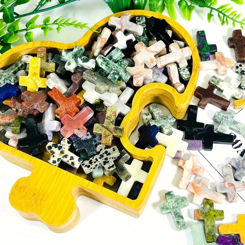 ✝️Easter Natural Stone Crystal Cross Decoration（20pcs）