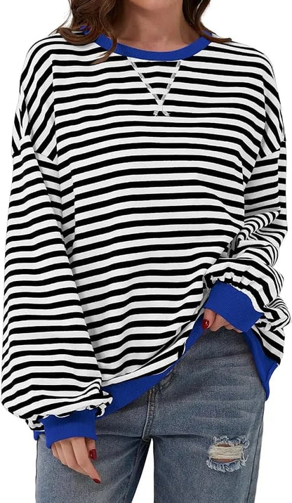 🎁Last Day Sale 50% OFF🏆️2024 Womens Stripes Color Block Sweatshirts
