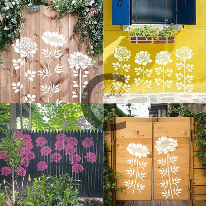 Sunflower🔥 Garden Fence Large Flower Stencils🌻DIY Decoration