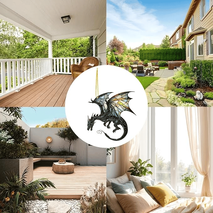 🔥Gothic Dragon Personalized Window Hanging Suncatcher