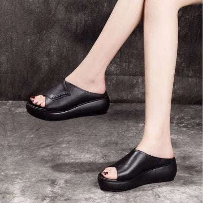 2023 WOMEN'S NEW THICK-BOTTOMED FISH MOUTH SLIPPERS