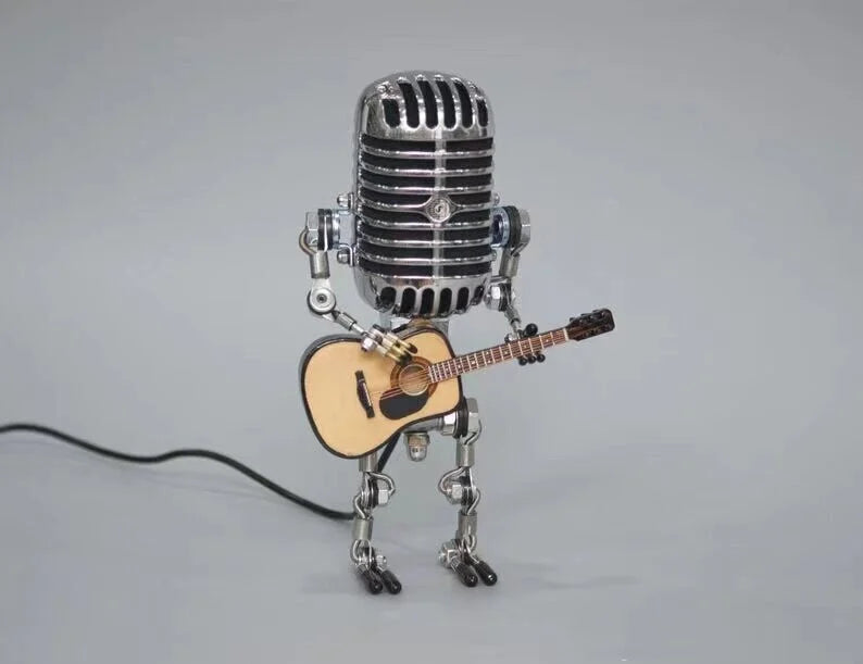 🎁Vintage Microphone Robot Desk Lamp - Get Free Guitar!!
