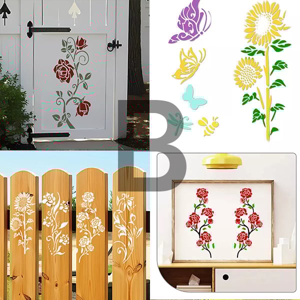 Sunflower🔥 Garden Fence Large Flower Stencils🌻DIY Decoration