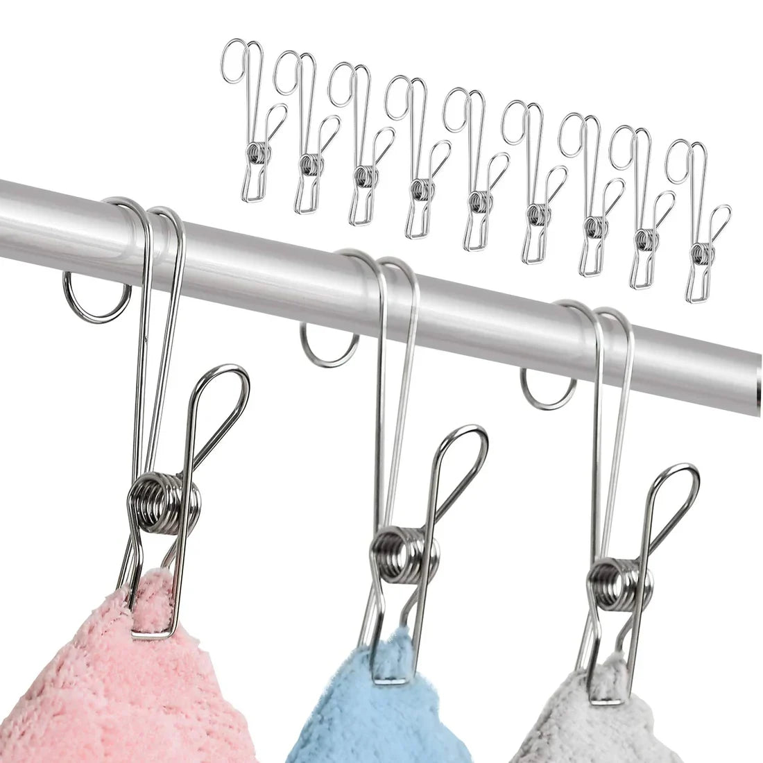 🔥Winter Hot Sales-49% OFF-(1SET/5PCS)Stainless Steel Metal Long Tail Clip With Hooks🔥