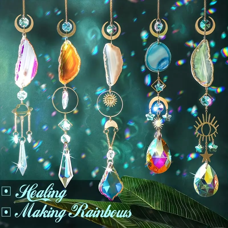 🌈Beautiful Crystal Suncatcher With Prisms Pendants💎