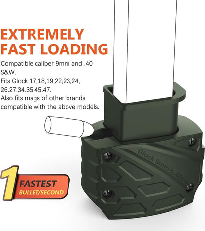 Magazine Speed Loader for Glock 9mm/.40.Fits Glock 17,18,19,22,23,24,26,27,34,35,45 and 47