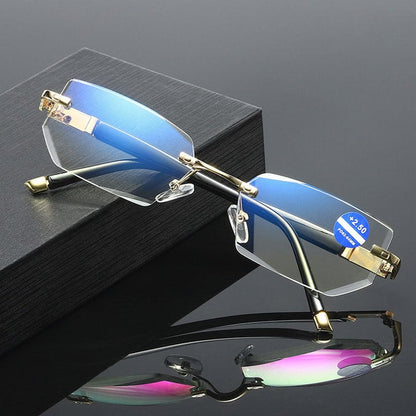 New Sapphire high hardness anti blue light intelligent dual focus reading glasses👓