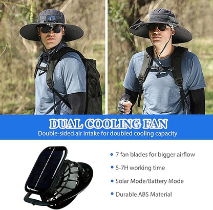 🏆 50K+ SOLD! 70% OFF – Almost Gone-⚡2025 New Ultralight Solar Fan Sun Hat – Lighter Than a Baseball!⚾(Only 11oz)