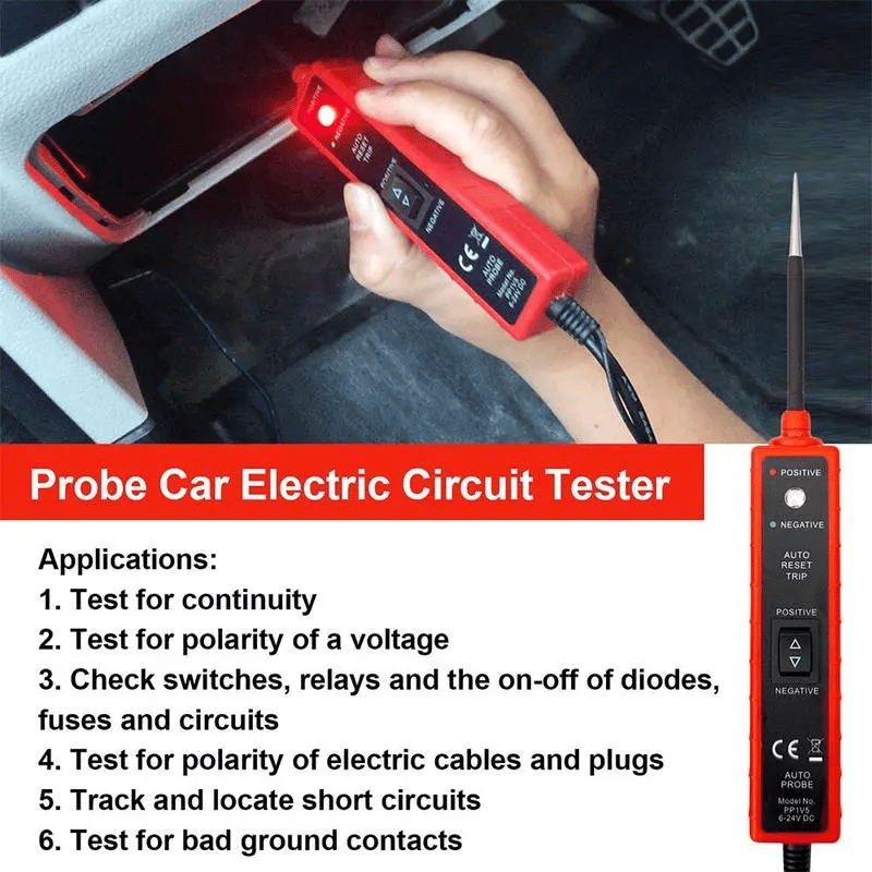 🎁Car Electric Circuit Tester, 6-24V DC Automotive Multifunctional Drive Test Pen, Car Short Circuit/Open Circuit/Leakage Detection Tool