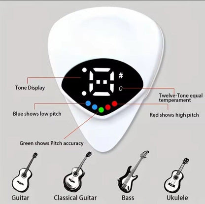 2-in-1 Digital Guitar Tuner & Pick