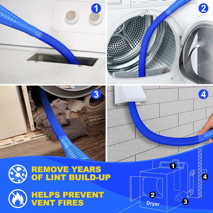 💥LAST DAY SALE 49% OFF-Dryer Vent Cleaner Kit Dryer Lint Vacuum Attachment with Stretch Universal Connector